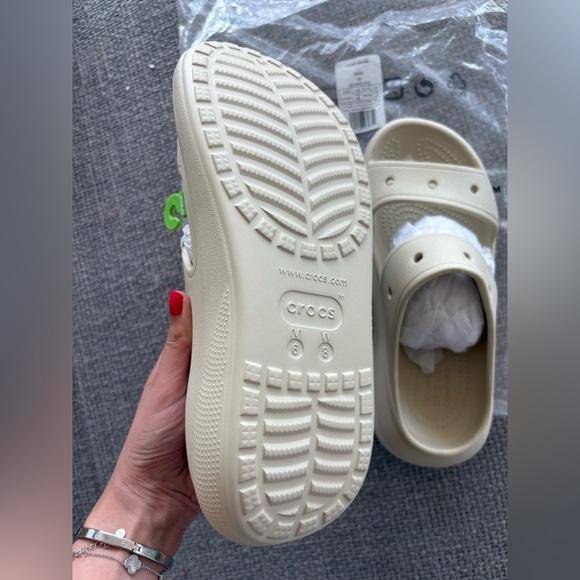 Crocs Crush Platform Slide Sandals Size 8 Women’s Beige - Picture 5 of 12
